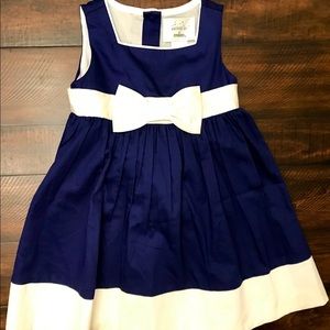 Dressy navy blue Gymboree dress with white bow